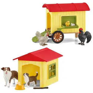 Schleich Figurines Farm World : Kit 2 en 1 : Poulailler et niche pas cher