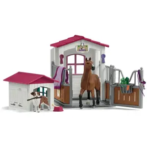 Comparateur de prix : Box Avec Jument Hanovrien Et Berger Australien Schleich - La Boite