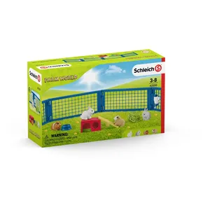 Schleich Clapier Et Cage Pour Lapins Et Cochons D´inde Farm World pas cher