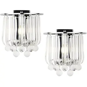 EN.CASA Lot de 2 appliques murales E14 Alnwick 24 x 22 x 15 cm chorme lux.proVendu parcdiscount