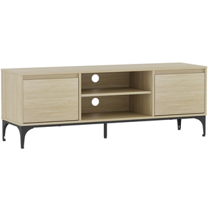 Meuble tv kistiandi 140 x 40 x 50 cm effet chêne clair [en.casa] pas cher