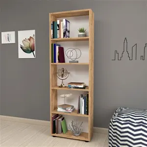 EN.CASA Bibliothèque Vara à 5 niveaux 172 x 55 x 20 cm effet chêne pas cher