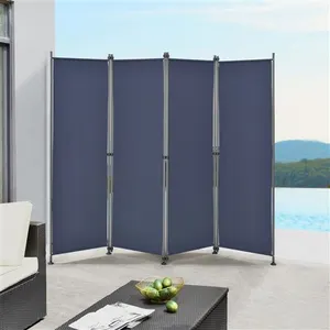 PRO.TEC Brise-vue Modica à 4 Panneaux Polyester 215 x 170 cm Bleu Foncé pas cher