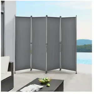 PRO.TEC Brise-vue Modica à 4 Panneaux Polyester 215 x 170 cm Gris Ardoise