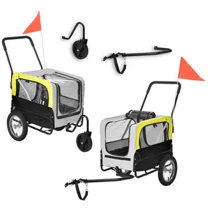 Remorque Vélo pour Chien PRO.TEC - Capacité 20 kg - Jaune Gris NoirVendu paramazon