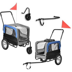 Comparateur de prix : pro.tec Remorque Vélo pour Chien Capacité 20 kg 143 x 67 x 96 cm Bleu ...