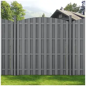 Neu.holz 5 Pièces de Clôture Barrière Brise Vue Brise Vent Bois Composite wpc Demi-cercle Arrondi Gris 185 x 932 cmVendu parkaufland
