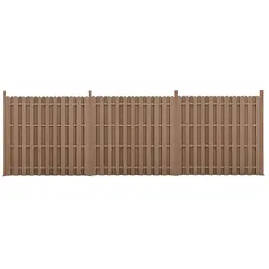 NEU.HAUS [neu.holz] Kit de 3 Clôtures Barrière Brise Vue Brise Vent Bois Composite (WPC) Brun 185 x 562 cm pas cher
