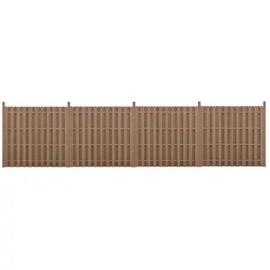 NEU.HAUS [neu.holz] Kit de 4 Clôtures Barrière Brise Vue Brise Vent Bois Composite (WPC) Brun 185 x 747 cm
