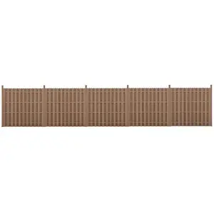 NEU.HAUS [neu.holz] Kit de 5 Clôtures Barrière Brise Vue Brise Vent Bois Composite (WPC) Brun 185 x 932 cm
