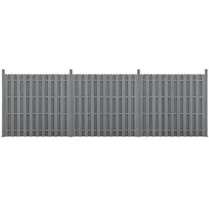 Comparateur de prix : NEU.HAUS [neu.holz] Kit de 3 Clôtures Barrière Brise Vue Brise Vent Bois Composite (WPC) Gris 185 x 562 cm