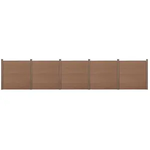 NEU.HAUS [neu.holz] Clôture Brise Vue Brise Vent Bois Composite (WPC) Brun 183 x 879 cm
