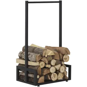 [en.casa] - Range-bûches Thisted 50 x 35 x 95 cm noir pas cher
