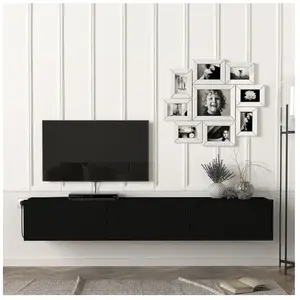 EN.CASA Meuble TV Vihti 180 x 31 x 30 cm noir