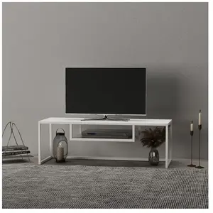 EN.CASA Meuble TV Isokyrö en métal 120 x 40 x 40 cm blanc pas cher