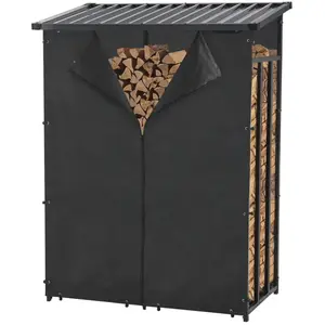 Comparateur de prix : casa.pro Abri-Bûches Couvert avec Housse de Protection Support Bois de...