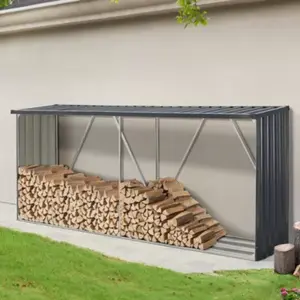 Abri-bûches couvert kalmar 352 x 80 x 152 cm anthracite casa.pro Kalmar pas cher