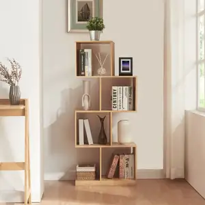 EN.CASA Bibliothèque Gullspång à 4 niveaux bambou 130 x 55 x 30 cm naturel pas cher