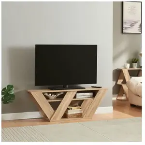 [en.casa] Table de télévision 'Nome' 110x30x40cm imitation chêne pas cher