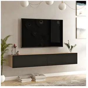 Meuble Tv Lapinlahti 29,5 X 180 X 31,5 Cm Effet Chêne Noir [en.casa] pas cher
