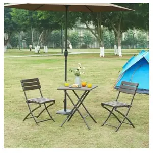Comparateur de prix : EN.CASA Table de camping pliante Lillestrøm 62 x 62 x 73 cm effet bois marron foncé