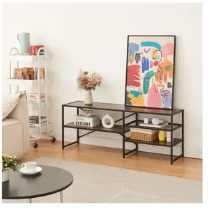 [en.casa] - Meuble tv Västiarharg 120 x 30 x 46 cm noir effet noyer pas cher