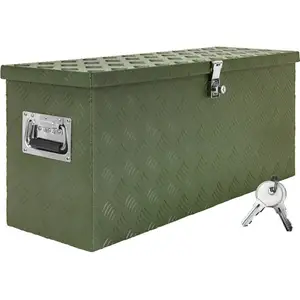 Trucky - Boîte à Timon Vert Boîte à outils Caisse de camion Boîte en Aluminium Box de remorque avec couvercle Verrouillable Boîte de TransportVendu parkaufland