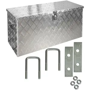 Trucky - Truck Box Caisse de Transport Remorque Boîte à Outils Chequer Plaque en Alu D120 y compris matériel de montage pas cher