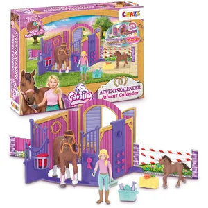 Comparateur de prix : CRAZE Calendrier de l'Avent Jouet CAVALLY Calendrier de l'avent Fille avec Figurine cheval & cavalier, Set de jeu Equitation complet avec Box & accessoires