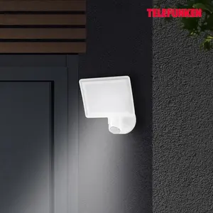 Telefunken Applique d’extérieur LED Cristo capteur, blanche pas cher