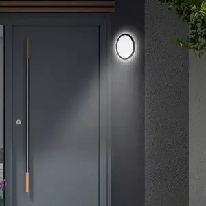 Comparateur de prix : Telefunken Applique d'extérieur LED Nizza, Ø 28cm, noir 4.000K