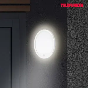Telefunken Applique d'extérieur à capteur Nizza Ø 28cm blanc 4.000KVendu parluminaire