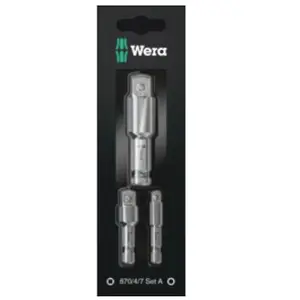 Raccords - WERA - Set de rallonge 870/4/7 A SB - Multimatériaux - Vendu à l'unité pas cher