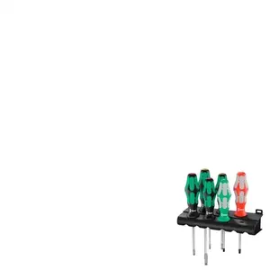 Wera 05347778001 334/368/6 Jeu de tournevis + Rack, 6 pièces, Noir/vert pas cher