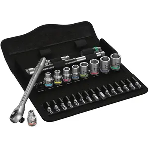 Comparateur de prix : Jeu cliquet - Wera - 8100 SA 10 - 28 pièces - Métal - Housses textiles robustes