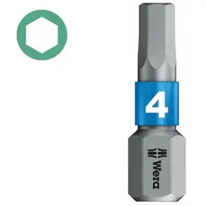 Wera - Embout six pans creux Hex-Plus, BiTorsion 4,0x25mm pas cher