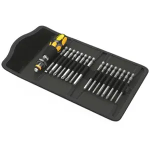 Comparateur de prix : Wera 05051043001 Kraftform Kompakt 60 ESD, 17 pièces, Noir/jaune