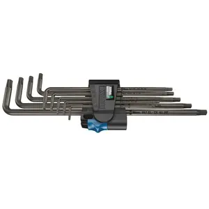 Comparateur de prix : Wera - 967/9 TX XL HF 1 - Clés Mâles Coudées Torx - 9 Pièces - Noir