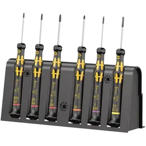 Wera 05030180001 1550/6 ESD6 Jeu de tournevis électronicien + Rack, 9 Pièces, Jaune pas cher