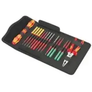 Comparateur de prix : WERA Kraftform Kompakt Vde 17 Extra Slim 1 Tool Finder, 17-teilig (rot/gel
