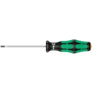 Comparateur de prix : Wera 05008007001 335 Tournevis pour vis à fente, 0.4 x 2.5 x 75 mm, Noir/vert