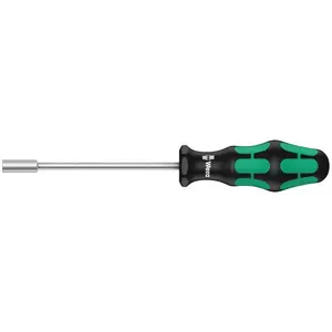 Wera 05028215001 395 Tournevis à douille, 4.0 mm x 125 mm, Noir/vert