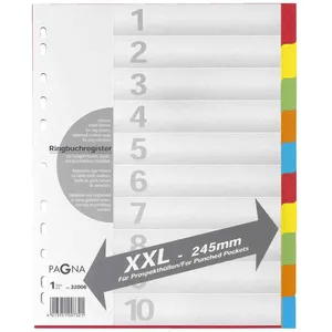 Comparateur de prix : PAGNA Intercalaires en carton, A4, 10 touches, extra large ()