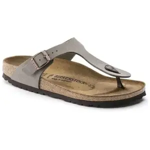 Birkenstock Mules Birkenstock Gizeh Flor W Gris - 36 pas cher