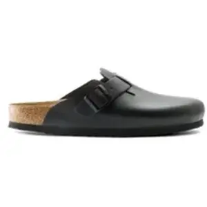 Birkenstock Boston Natural Leather - Sandales Black 45 - Normal pas cher