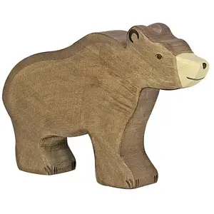 HOLZTIGER Safari Figurine En Bois, Ours Brun, Collection Safari pas cher