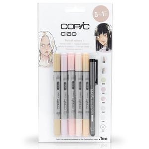 Comparateur de prix : Set 5 marqueurs copic ciao teintes chairs + 1 multiliner gratuit - copic