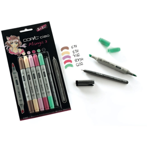 Comparateur de prix : Copic Ciao Set de 5 feutres Manga 3 et 1 Multiliner 0,3 mm