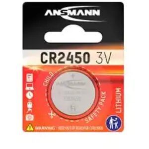 Pile boutons 3 V 620 mAh CR2450 245 x 5 mm 1 pièce/blister ANSMANN pas cher