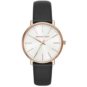 Michael Kors Montre Michael Kors En Cuir Noir pas cher